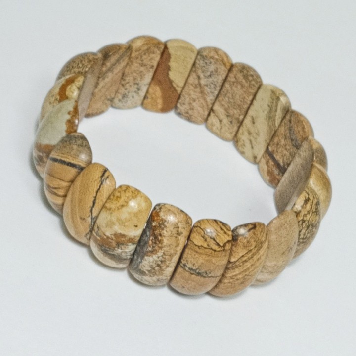 Браслет из песчаной (песочной) яшмы, арт. 21382  Браслет из песчаной (песочной) яшмы, арт. 21382