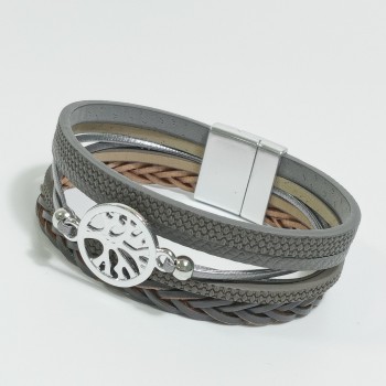  Браслет кожаный на магнитной застежке, арт. 21375-1