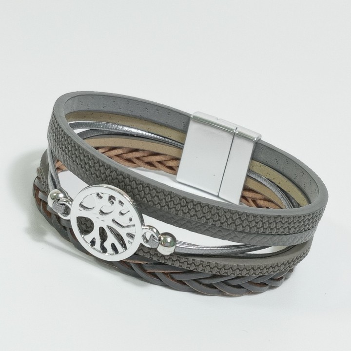  Браслет кожаный на магнитной застежке, арт. 21375-1