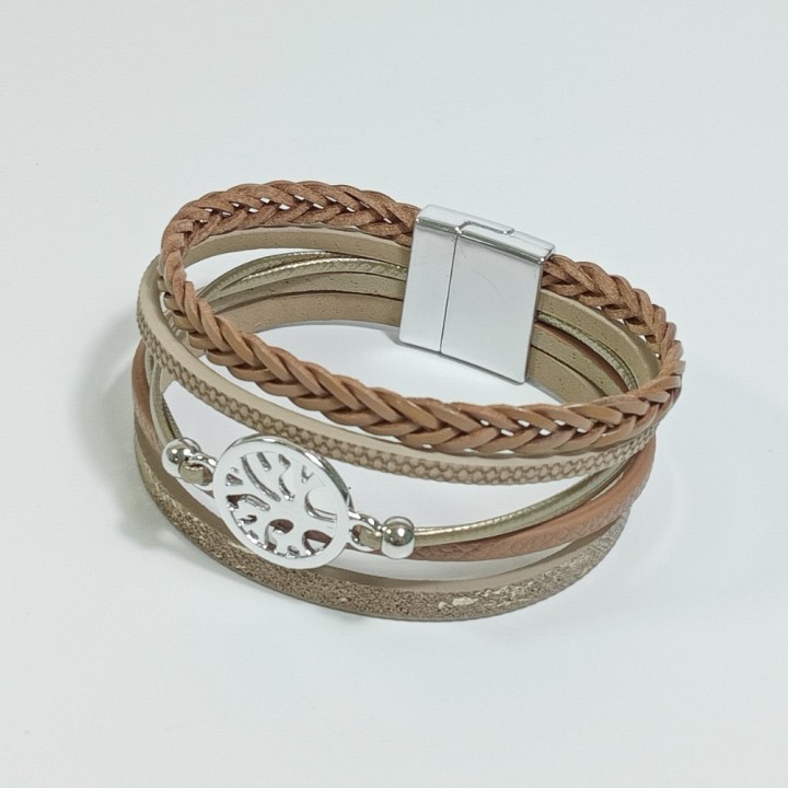  Браслет кожаный на магнитной застежке, арт. 21375-3