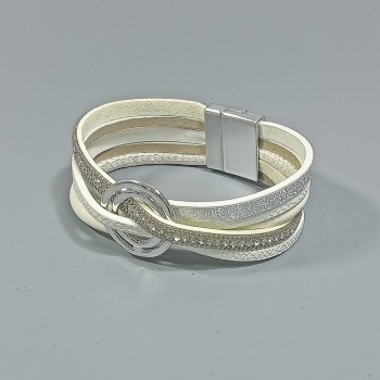  Браслет кожаный на магнитной застежке, арт. 21373-3