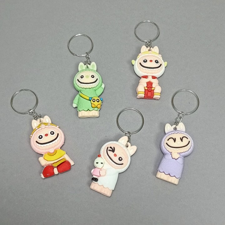  Брелок "Лабубу", резина, 5см (без учета кольца) арт. 4827