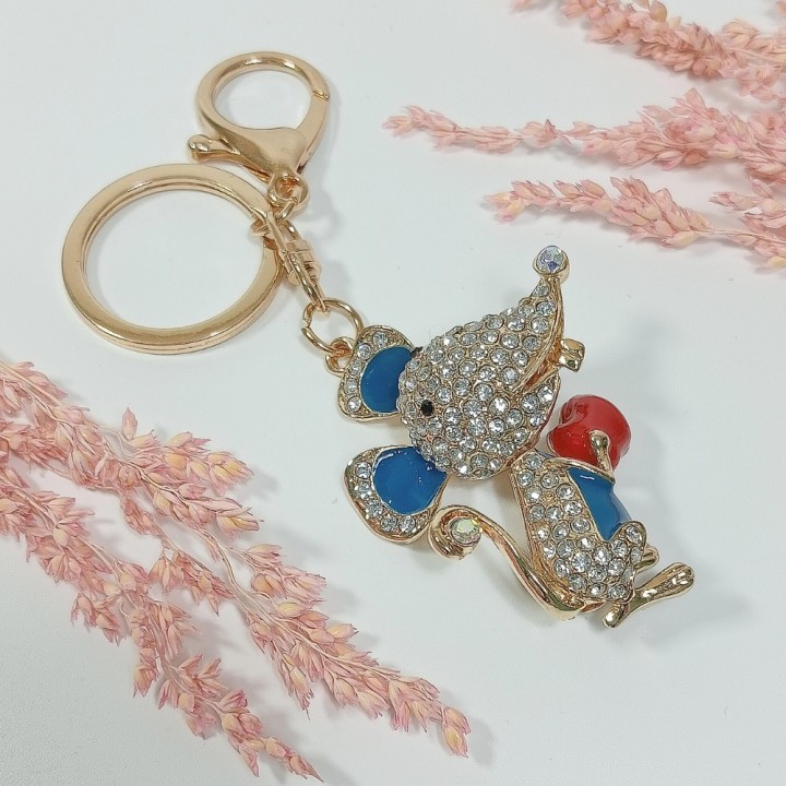  Брелок "мышь" арт. 48106, металл, эмаль, стразы