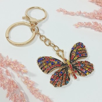  Брелок "бабочка" арт. 48158, металл, стразы