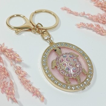  Брелок "черепаха" арт. 48147-1, металл, пластик, стразы