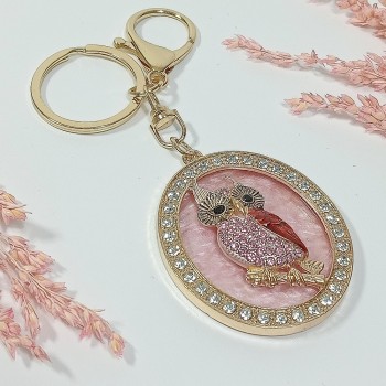  Брелок "сова" арт. 48146-1, металл, пластик, стразы