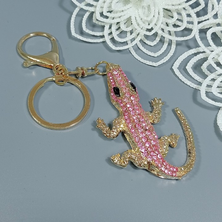  Брелок "крокодил" арт. 4878-1, металл, стразы