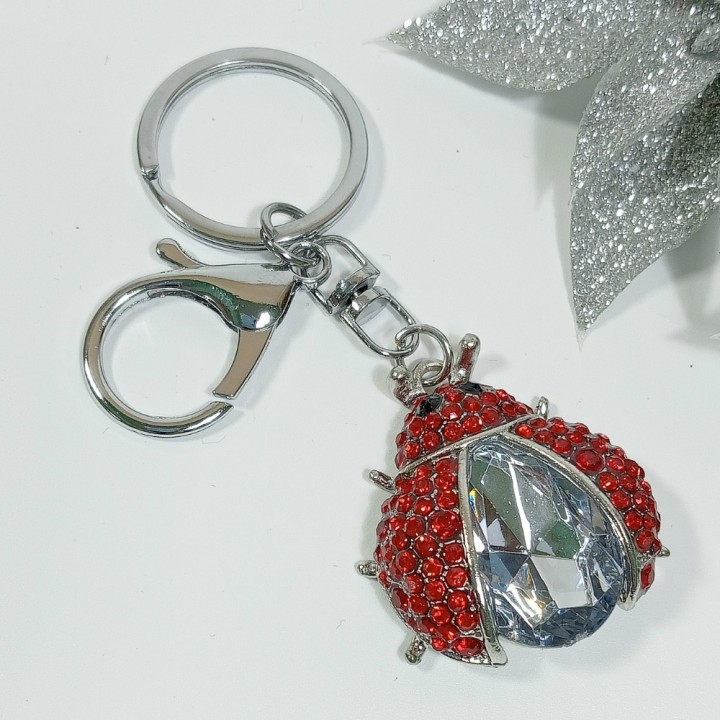  Брелок "Жук" арт. 4882, металл, стразы
