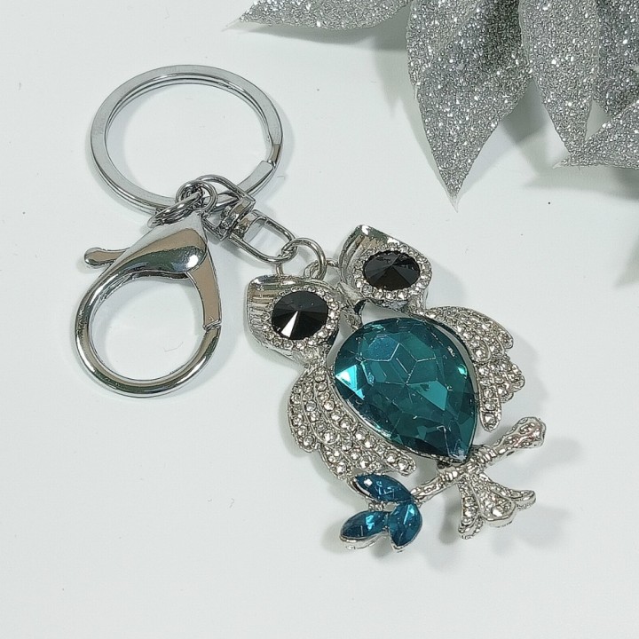  Брелок "сова" арт. 48111, металл, стразы