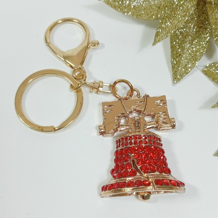  Брелок "колокол" арт. 4822-1, металл, стразы