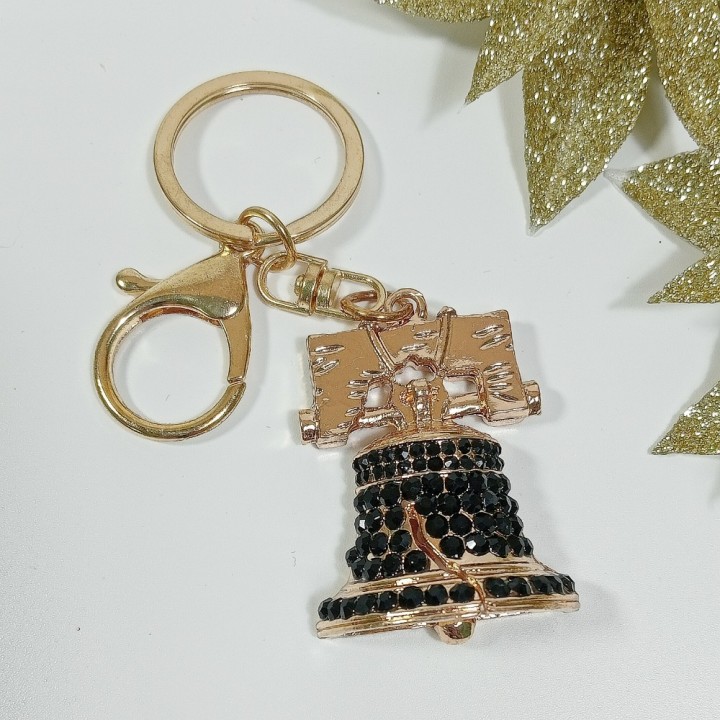  Брелок "колокол" арт. 4822-2, металл, стразы