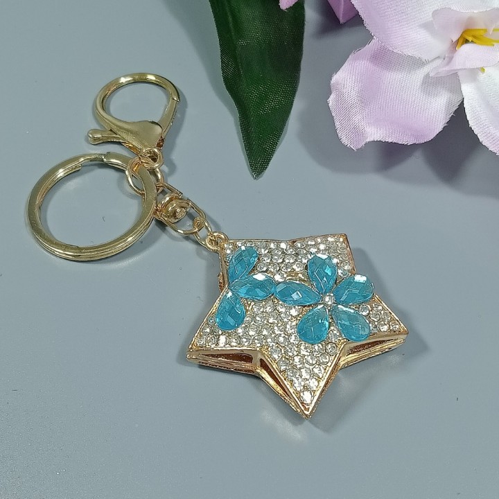  Брелок "звездочка" арт. 4837-2, металл, стразы