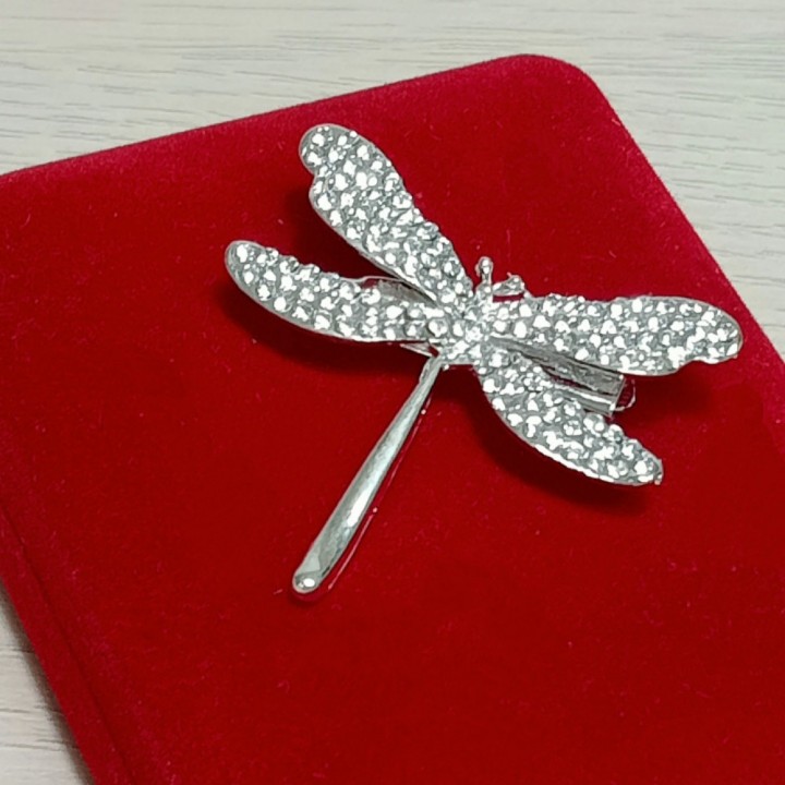  Брошь арт. 2775 (металл, стразы), 4х3.5см