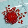  Брошь/зажим арт. 27107-1 (металл, стекл. бусины, пластик), 7х10см