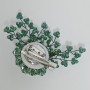  Брошь/зажим арт. 27107-4 (металл, стекл. бусины, пластик), 7х10см