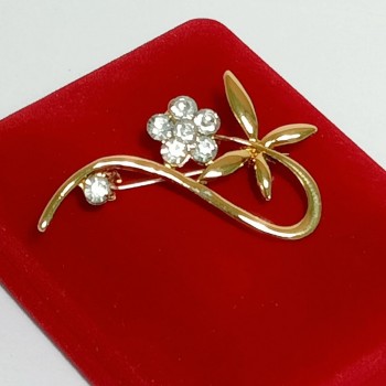  Брошь арт. 2726 (металл, стразы), 4.5х4см