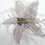  Брошь/зажим арт. 27206-1 (металл, ткань, перо, пайетки, иск. жемчуг), 13см