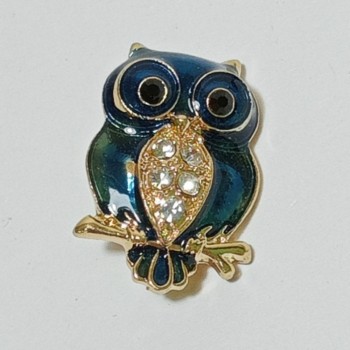  Брошь арт. 27361 (металл, стразы, эмаль), 2х2.5см