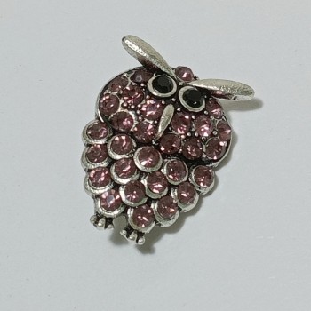  Брошь арт. 2777 (металл, стразы), 1.8х2.5см