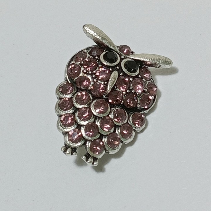  Брошь арт. 2777 (металл, стразы), 1.8х2.5см