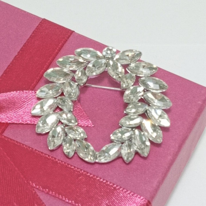  Брошь арт. 2799-1 (металл, стразы), 4.5см