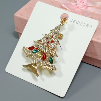  Брошь арт. 272708 (металл, стразы), 3.8х5.5см