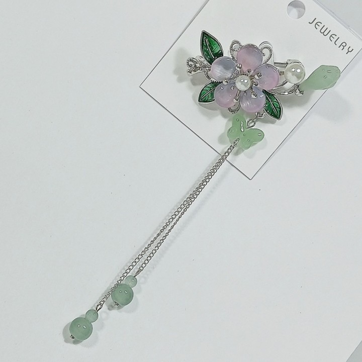  Брошь арт. 27412-2 (металл, стразы, акрил, иск. жемчуг)