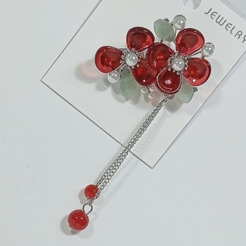  Брошь арт. 27409-1 (металл, стразы, акрил)