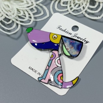  Брошь арт. 27243-4 (металл, эмаль), 5.7х5см