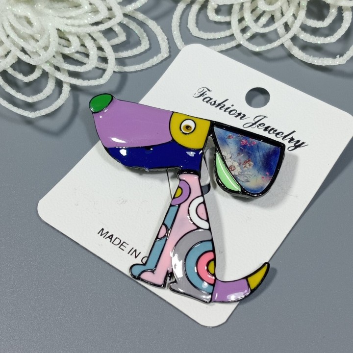  Брошь арт. 27243-4 (металл, эмаль), 5.7х5см