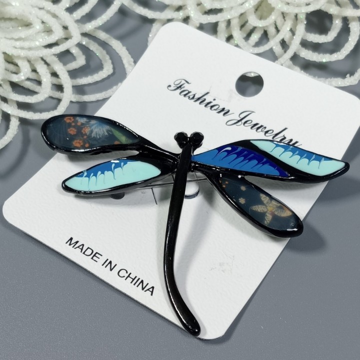  Брошь арт. 27246-1 (металл, эмаль), 7х4.7см