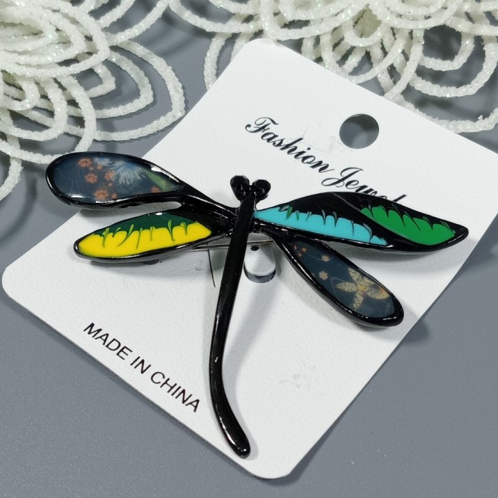  Брошь арт. 27246-2 (металл, эмаль), 7х4.7см