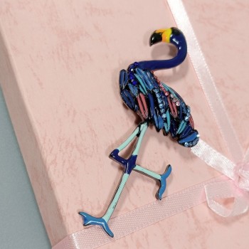  Брошь арт. 27272-1 (металл, эмаль), 3.8х8.6см