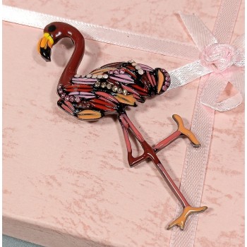  Брошь арт. 27272-2 (металл, эмаль), 3.8х8.6см