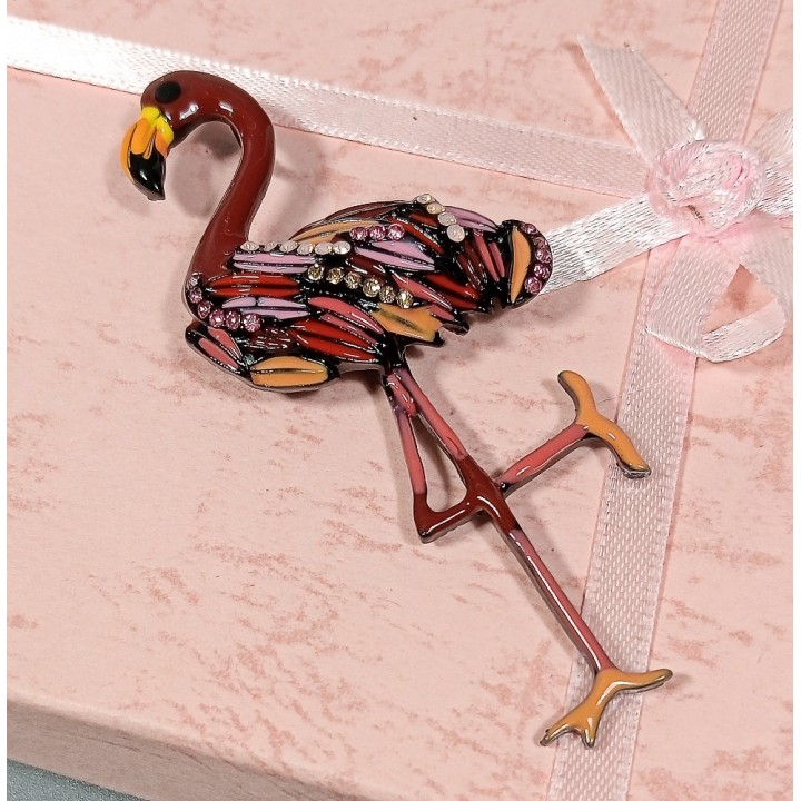  Брошь арт. 27272-2 (металл, эмаль), 3.8х8.6см