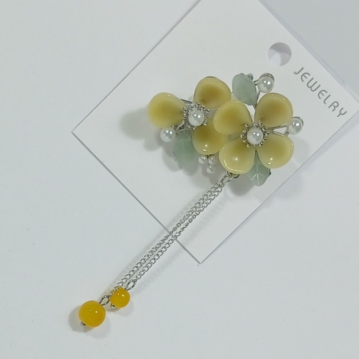  Брошь арт. 27409-2 (металл, стразы, акрил)