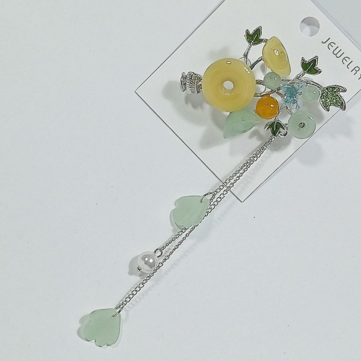  Брошь арт. 27408-2 (металл, стразы, акрил)