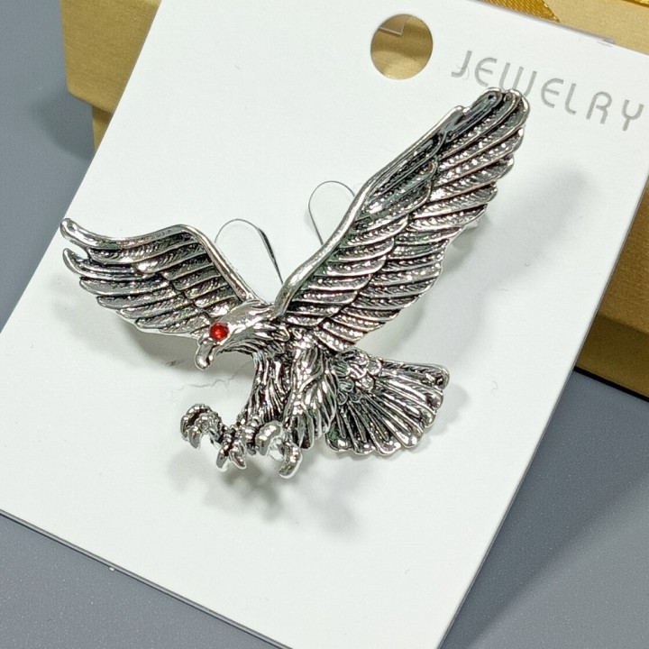  Брошь арт. 27170-2 (металл, стразы), 5х3см