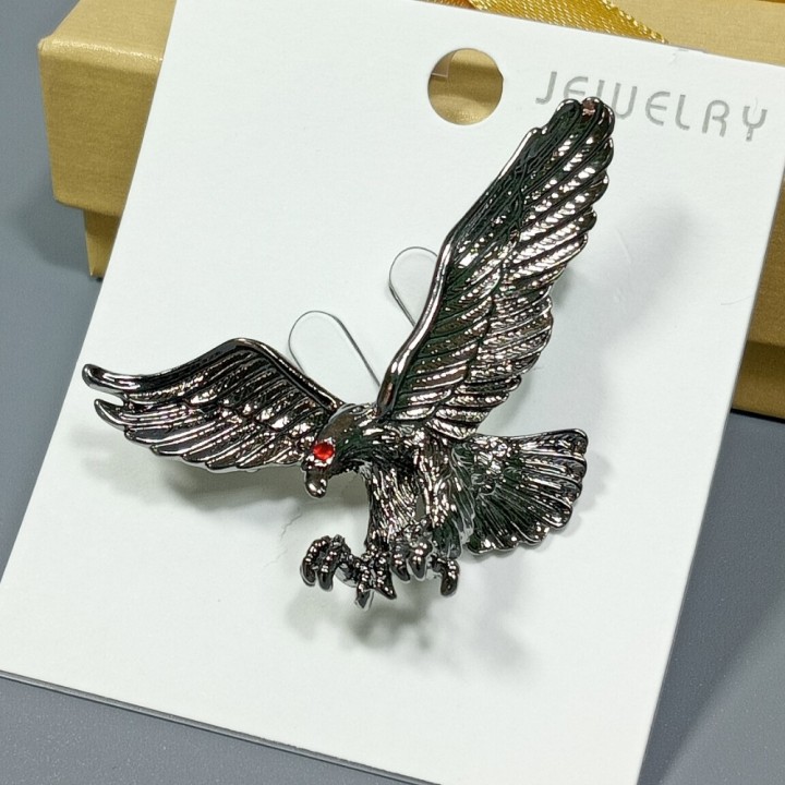  Брошь арт. 27170-1 (металл, стразы), 5х3см