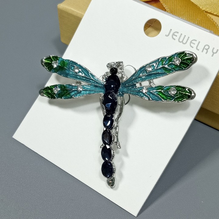  Брошь арт. 27227 (металл, стразы, эмаль), 6х5см