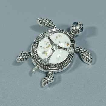  Брошь арт. 27295 (металл, стразы, эмаль), 3.4х3.6см