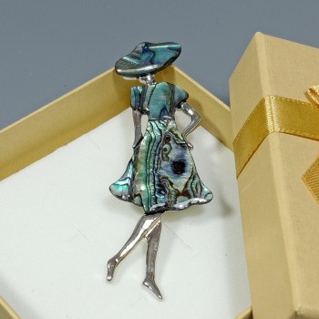  Брошь арт. 2766 (металл, стразы, хелиотис), 2.5х8см