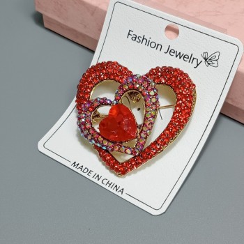  Брошь арт. 27336 (металл, стразы), 5см