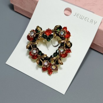  Брошь арт. 27319-2 (металл, стразы), 4см