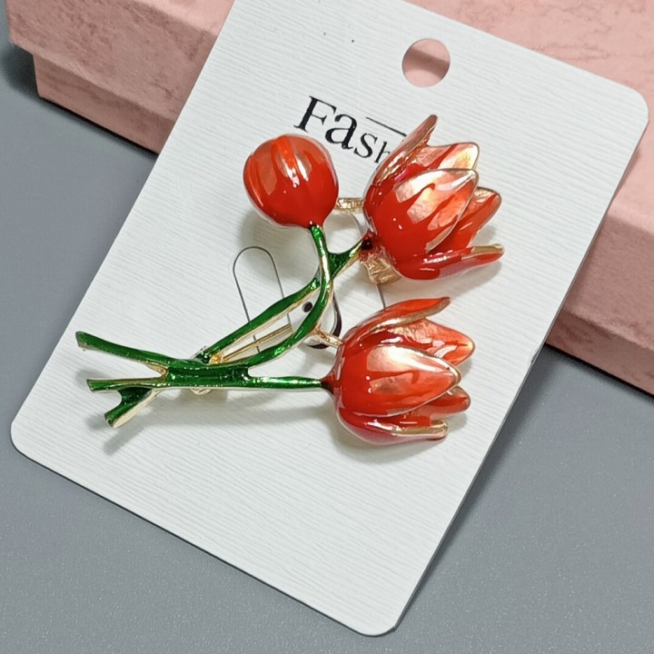  Брошь арт. 27179 (металл, эмаль), 4х5.5см