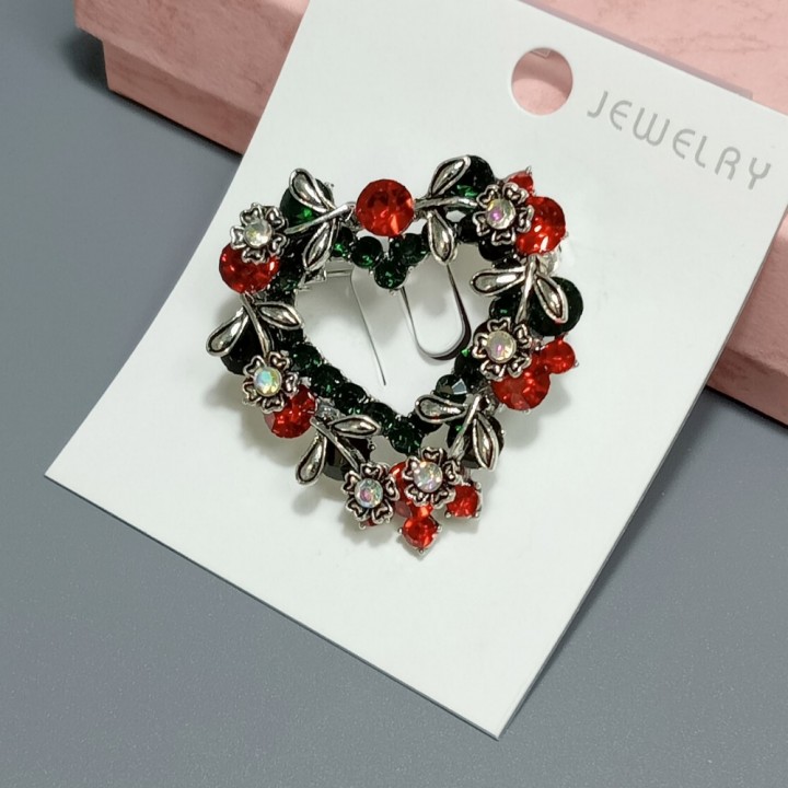  Брошь арт. 27319-1 (металл, стразы), 4см