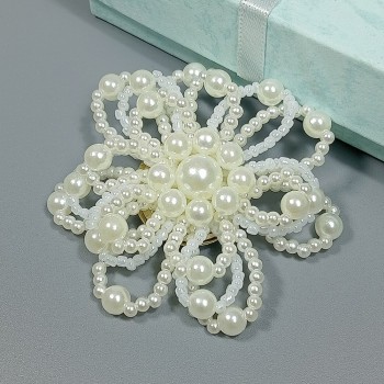  Брошь арт. 2741 (металл, иск. жемчуг), 6см