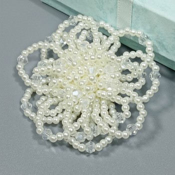  Брошь арт. 2729 (металл, иск. жемчуг), 6см