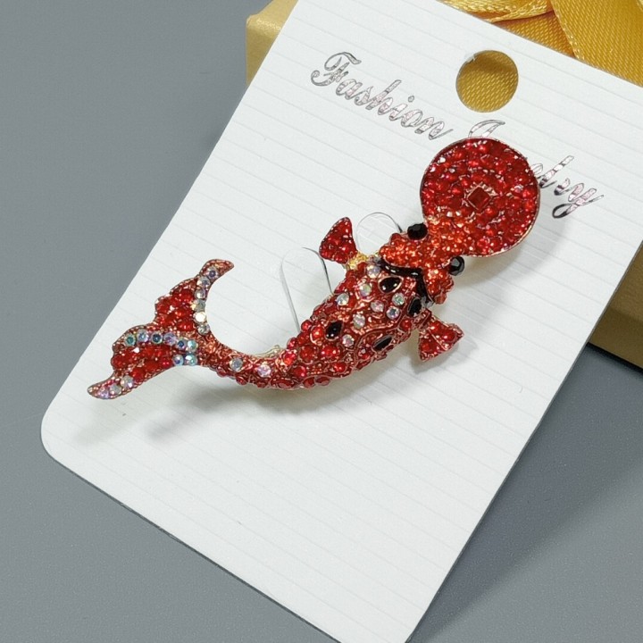  Брошь арт. 27178 (металл, стразы), 2.5х5.8см