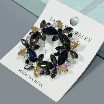  Брошь арт. 27212 (металл, стразы), 4.4см